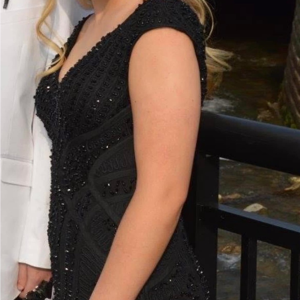 Elegant Black Beaded Dress